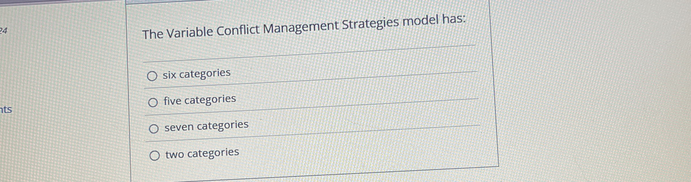 The Variable Conflict Management Strategies model