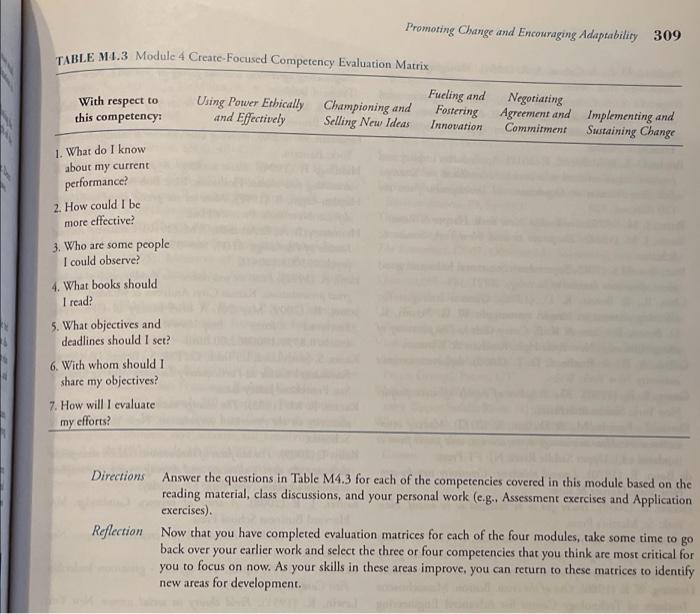 Promoting Change and Encouraging Adaptability 309