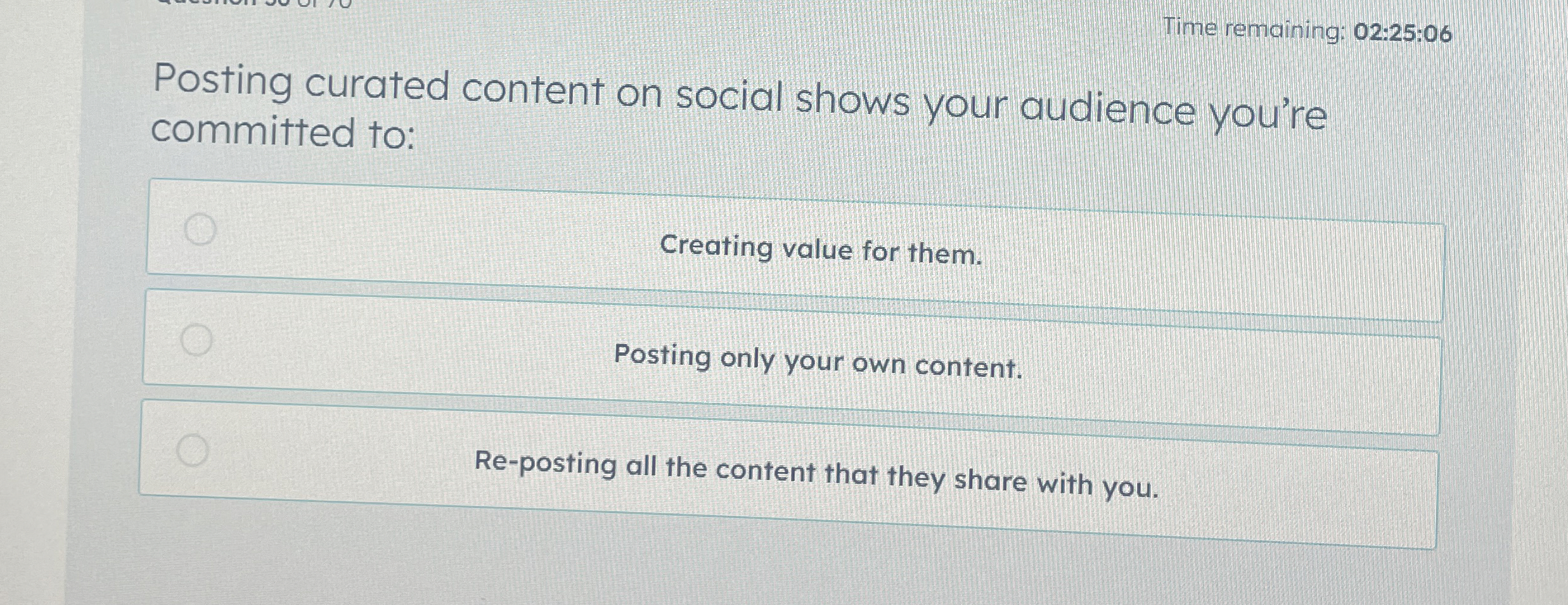 Time remaining: 0 2 : 2 5 : 0 6 Posting curated