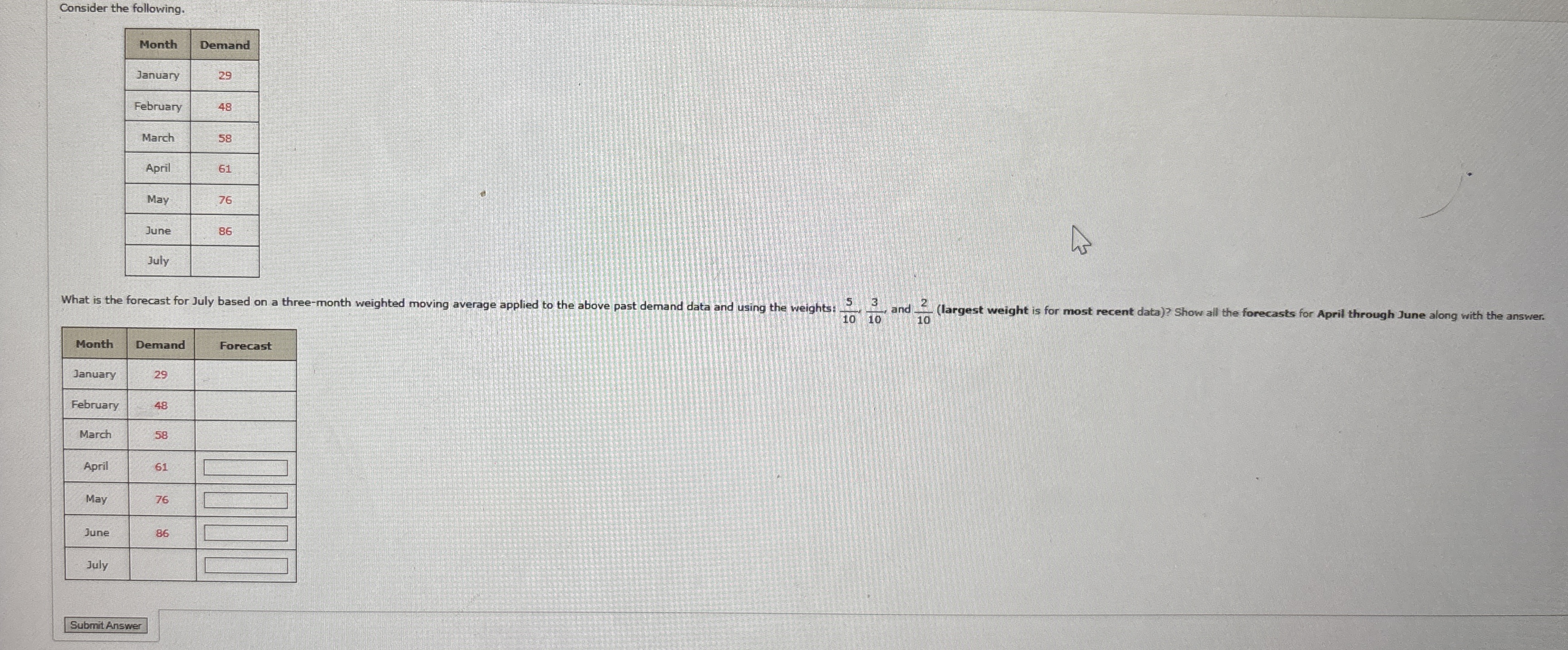 Consider the following. \ table [ [ Month ,