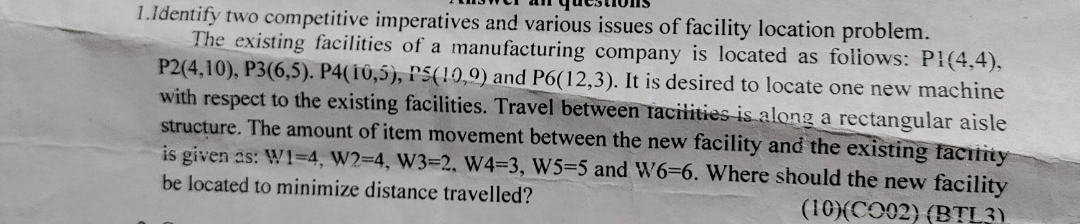 1 . Identify two competitive imperatives and
