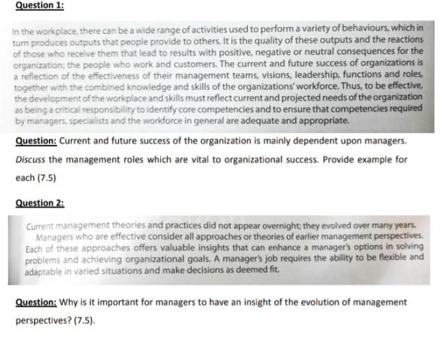 plase send me answer Question 1: In the