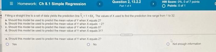 = Homework: Ch 8.1 Simple Regression Question 2,