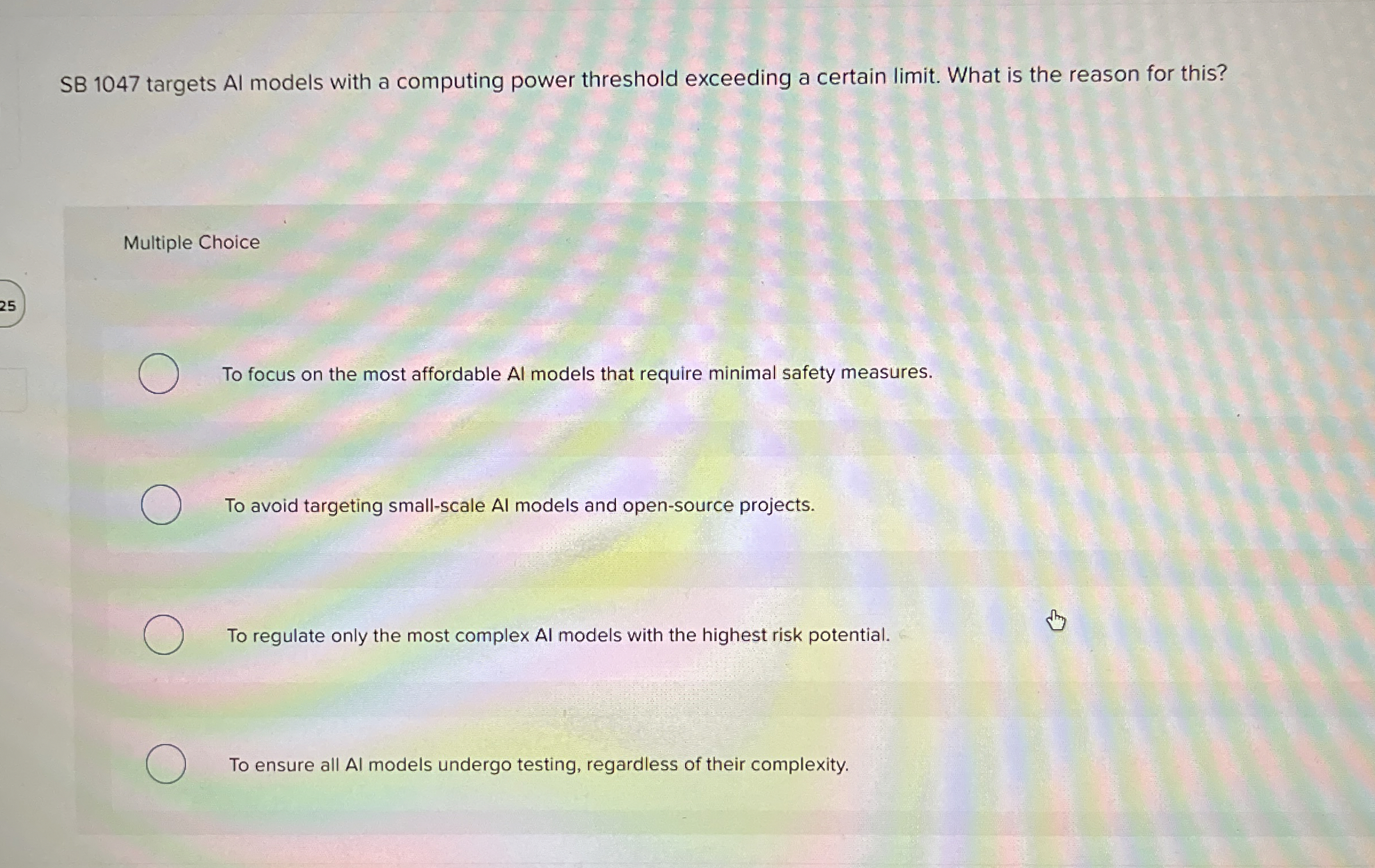 SB 1 0 4 7 targets Al models with a computing