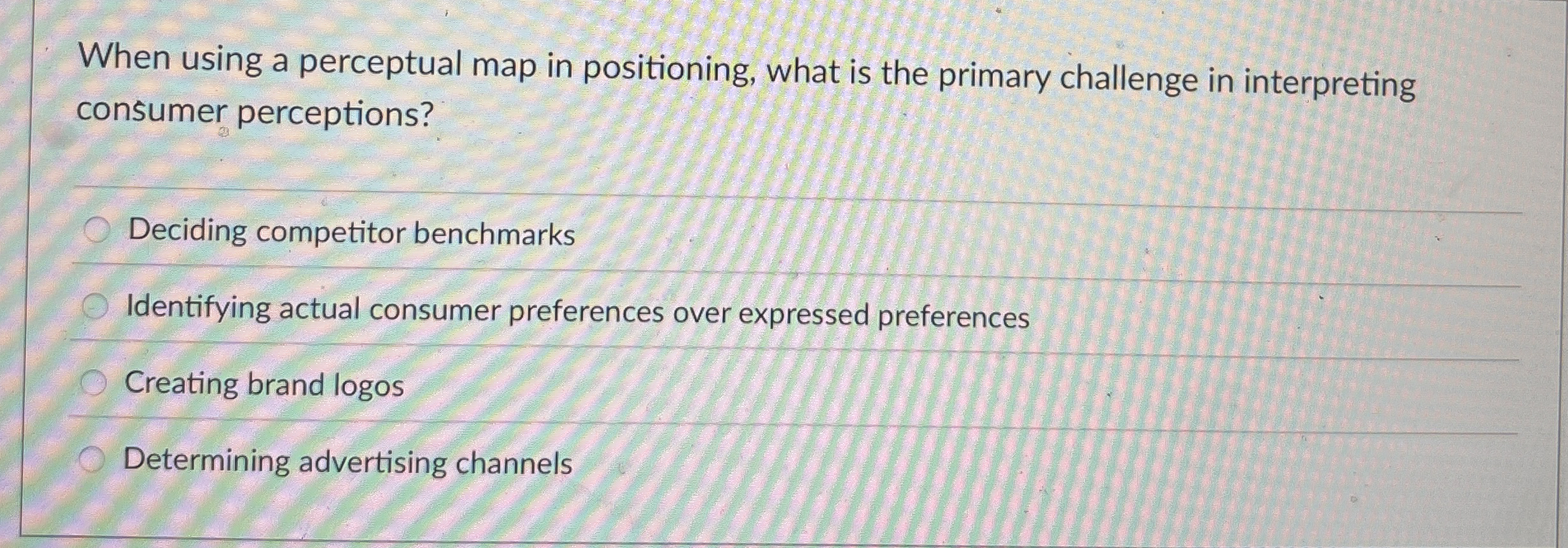 When using a perceptual map in positioning, what