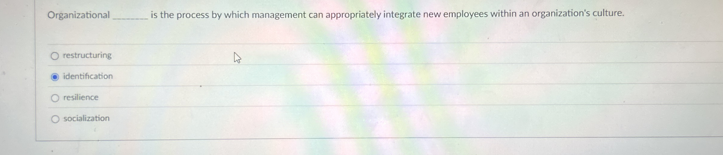 Organizational is the process by which management