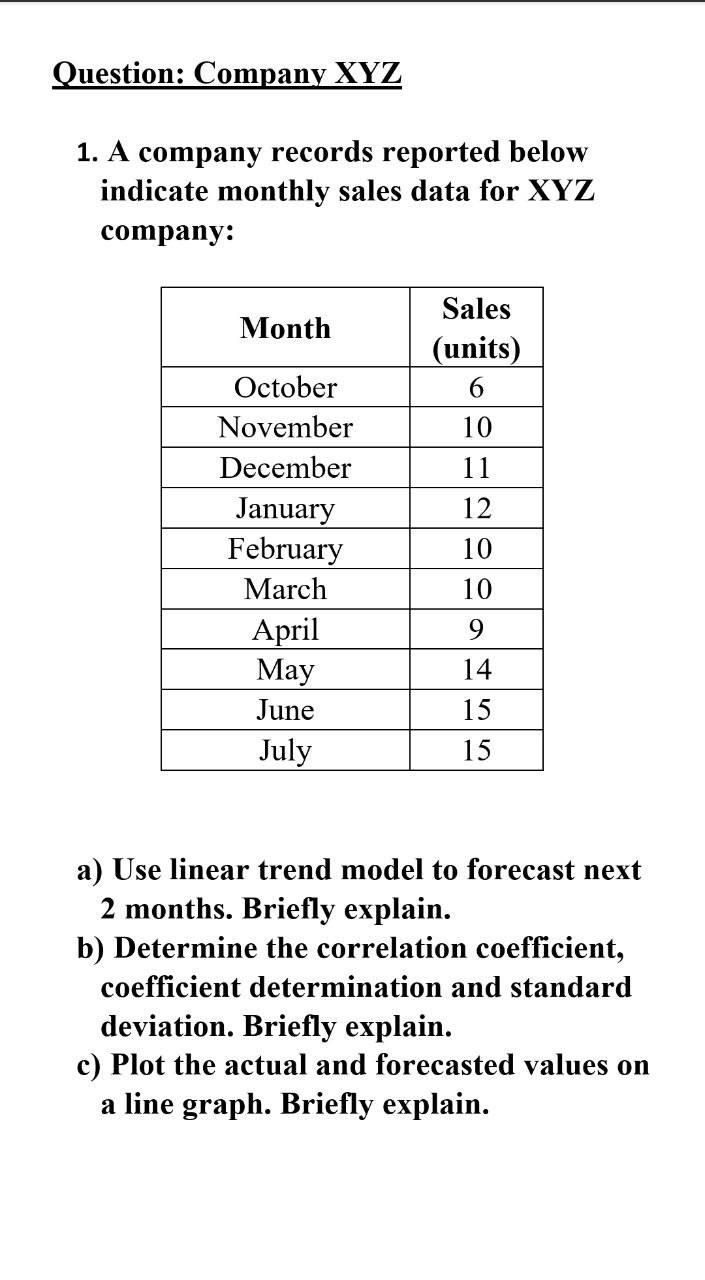 Question: Company XYZ 1. A company records