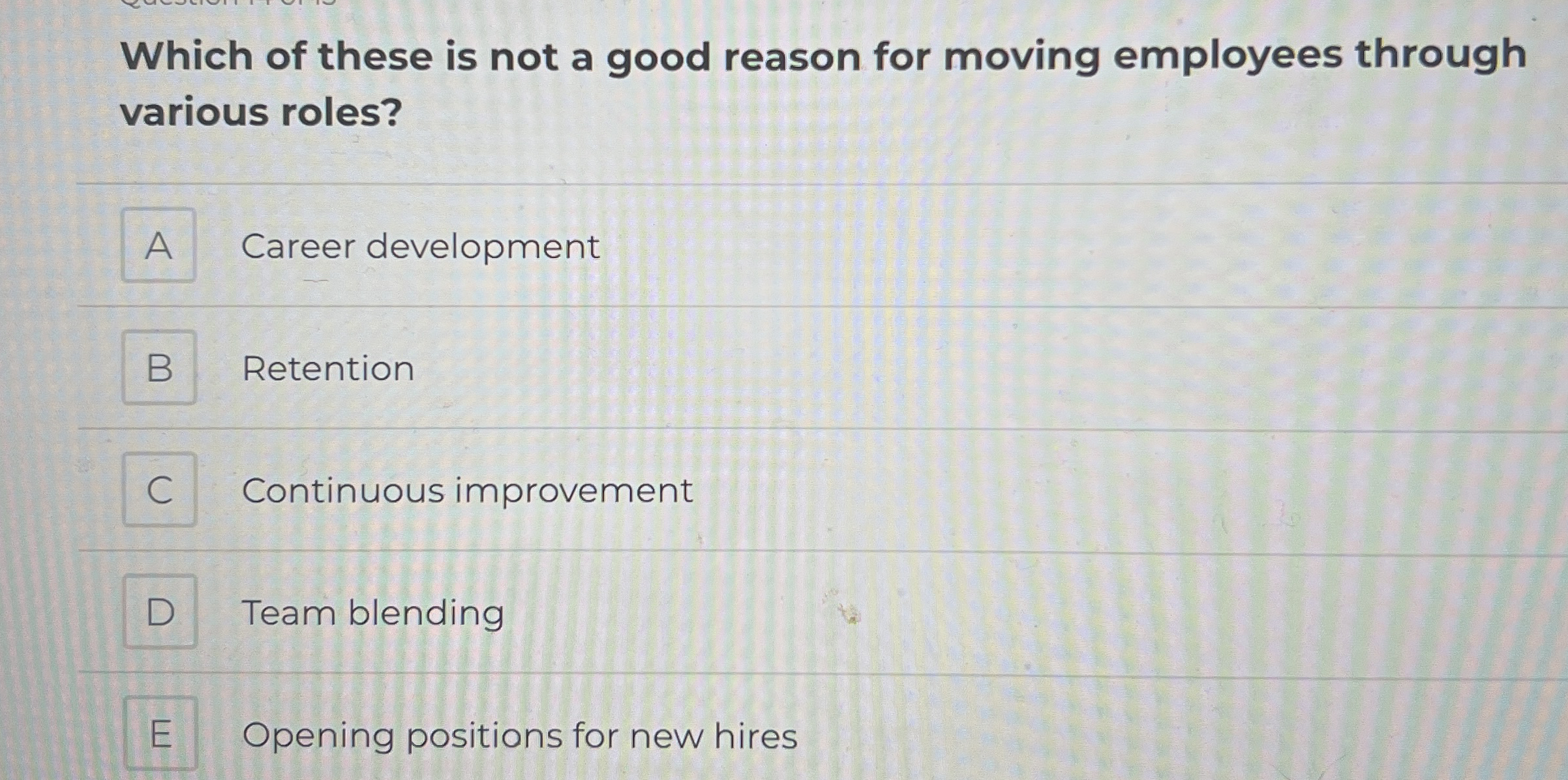 Which of these is not a good reason for moving