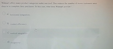 Walmart offers many product categories under one
