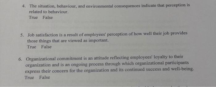 4. The situation, behaviour, and environmental