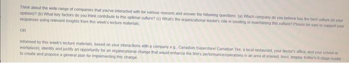 Give 6 examples of how a service company can