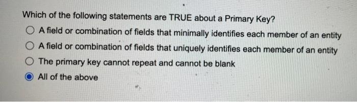 Which of the following statements are TRUE about