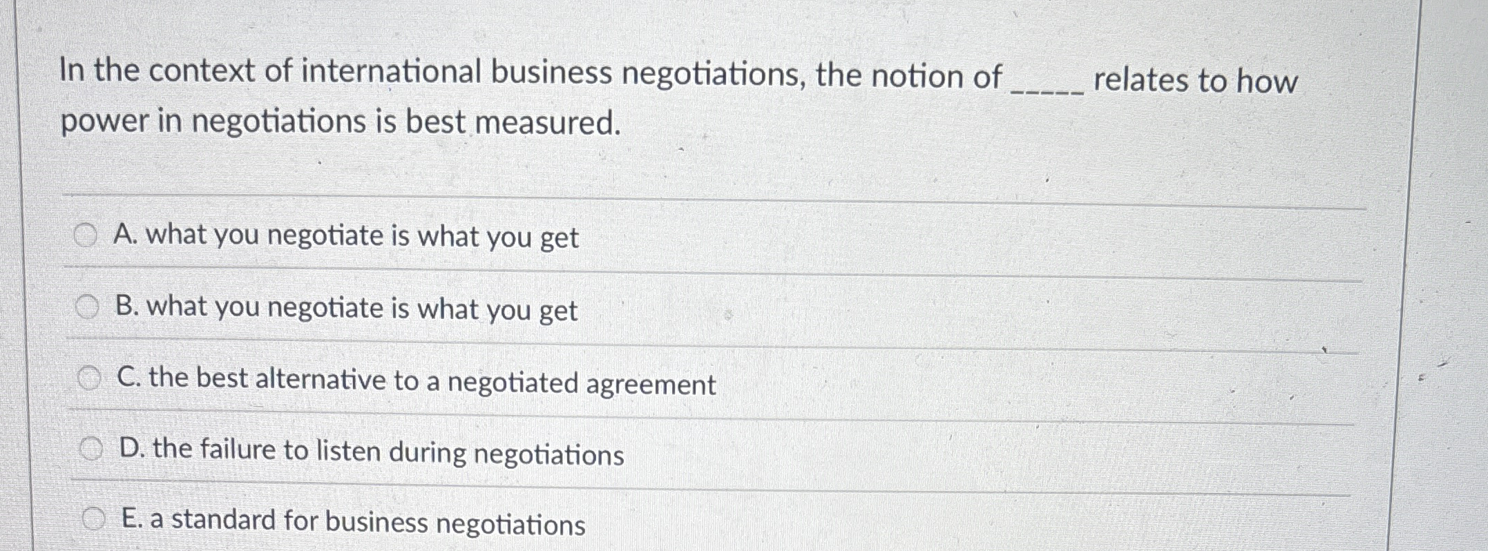 In the context of international business