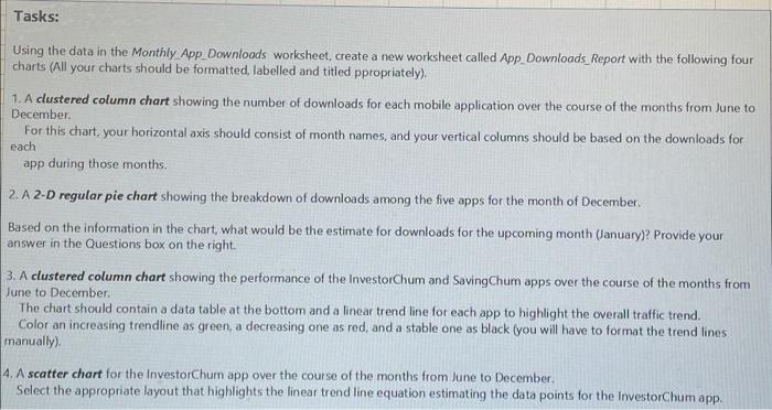 Tasks: Using the data in the Monthly App
