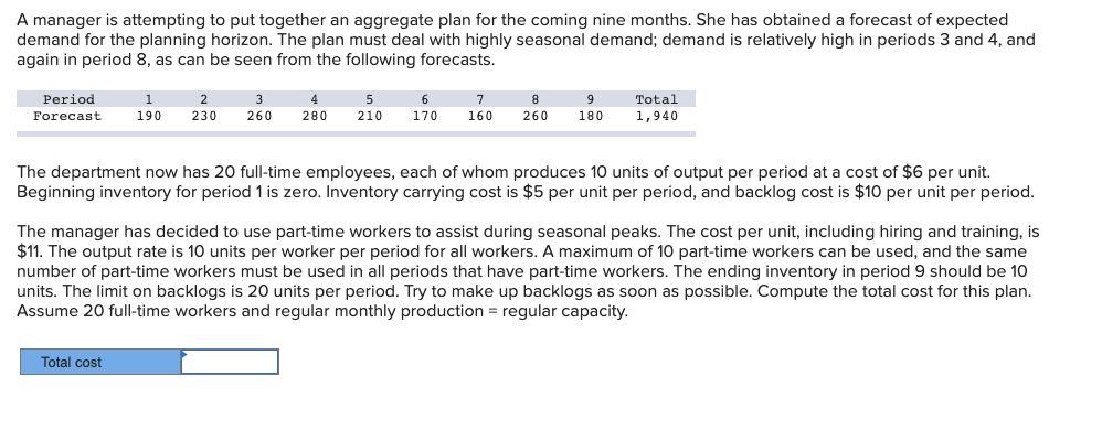 1.) 2.) A manager is attempting to put together