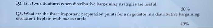Q2. List two situations when distributive
