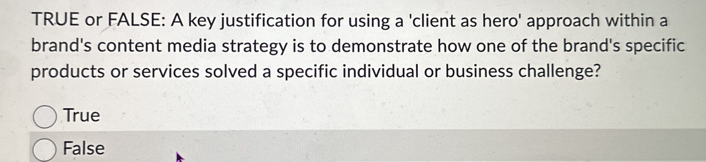 TRUE or FALSE: A key justification for using a