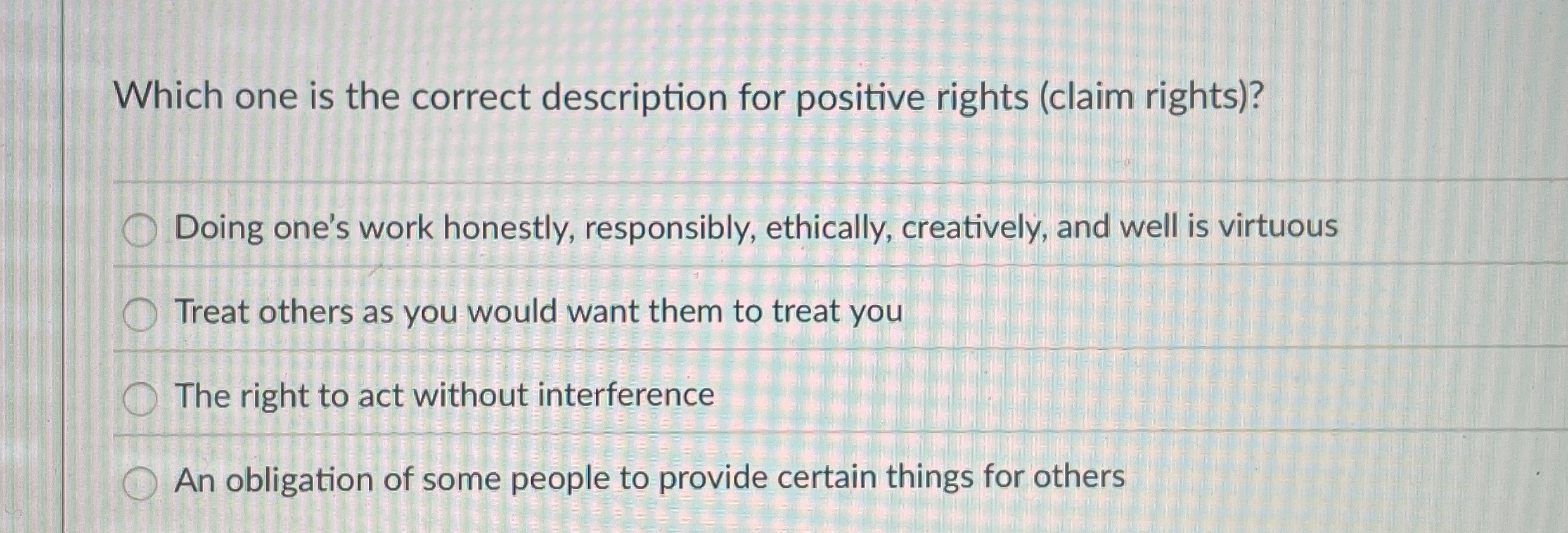 Which one is the correct description for positive