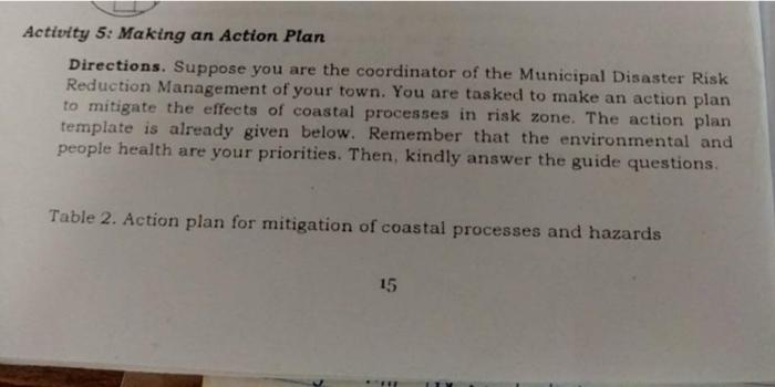 Activity 5: Making an Action Plan Directions.