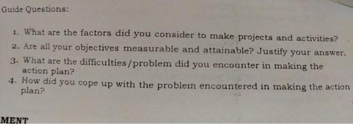 Activity 5: Making an Action Plan Directions.