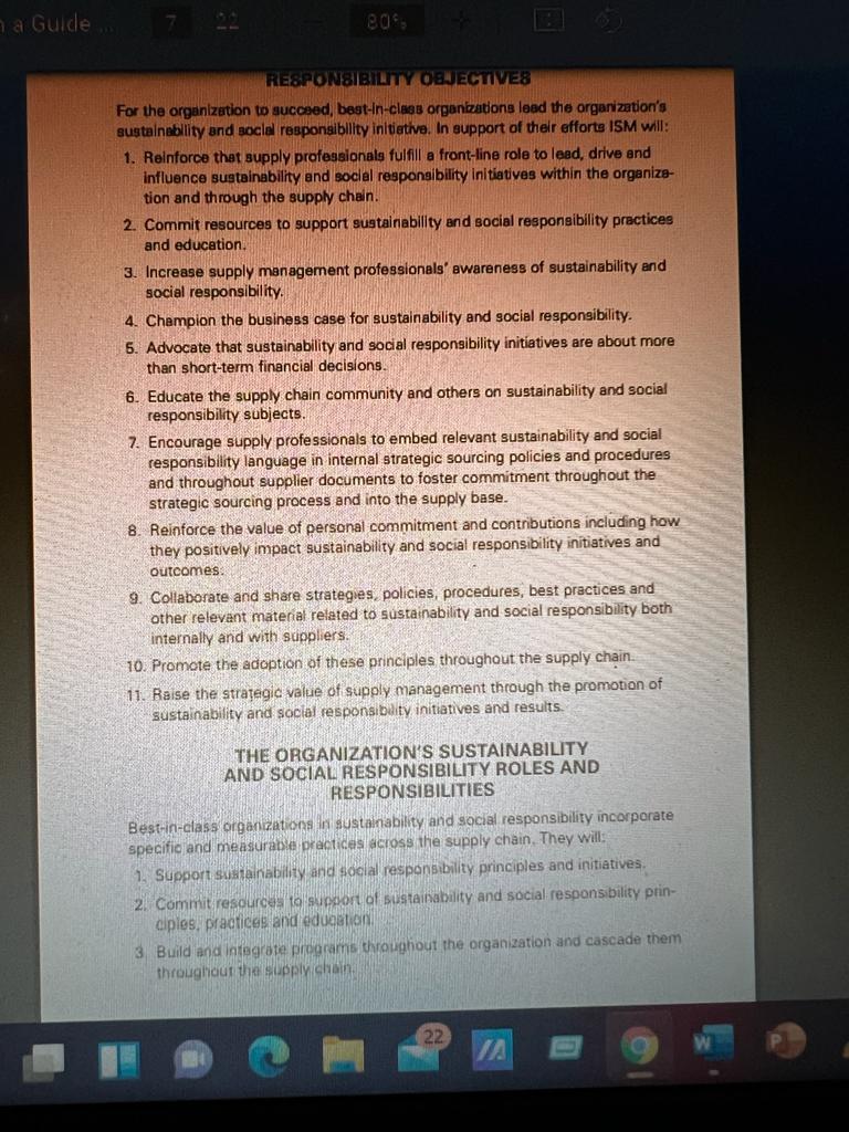 La Guide 20 RESPONSIBILITY OBJECTIVES For the