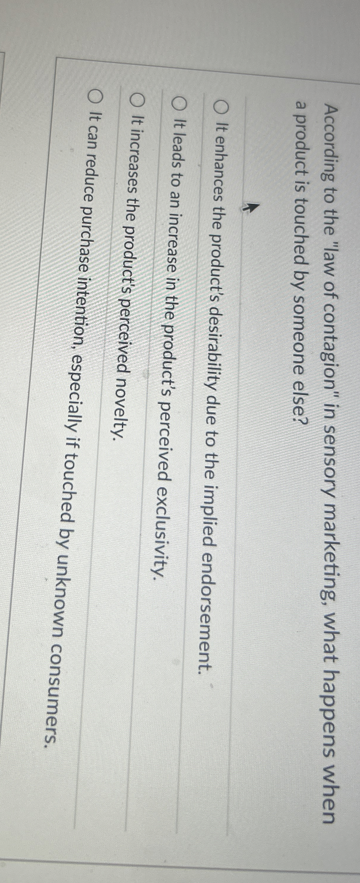 According to the "law of contagion" in sensory