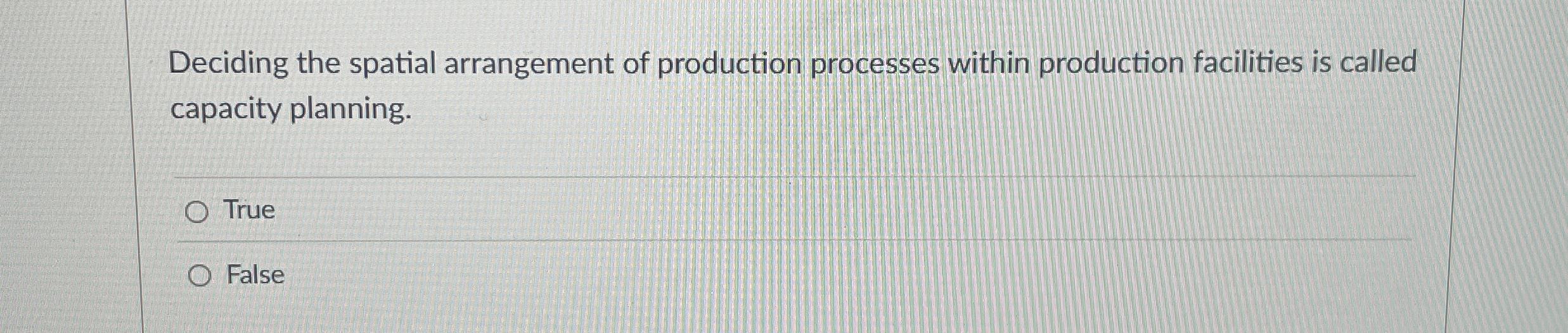 Deciding the spatial arrangement of production