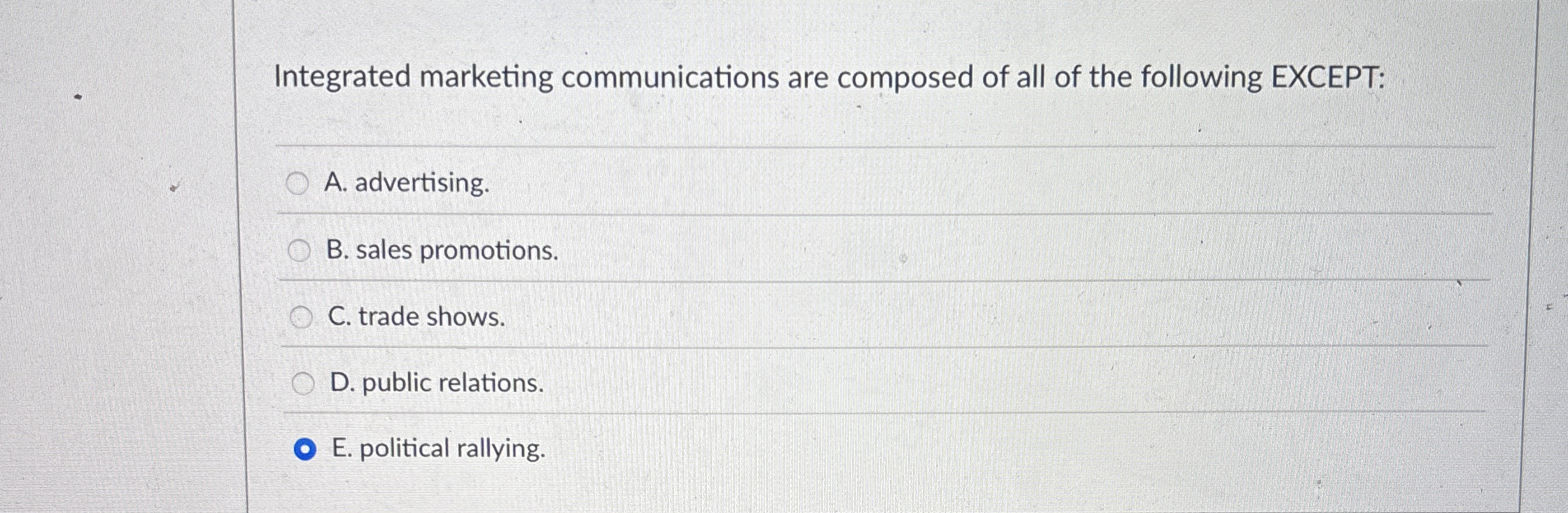 Integrated marketing communications are composed