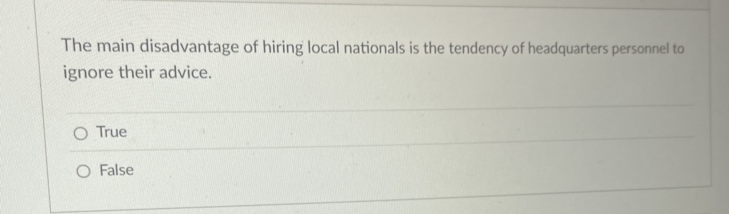 The main disadvantage of hiring local nationals