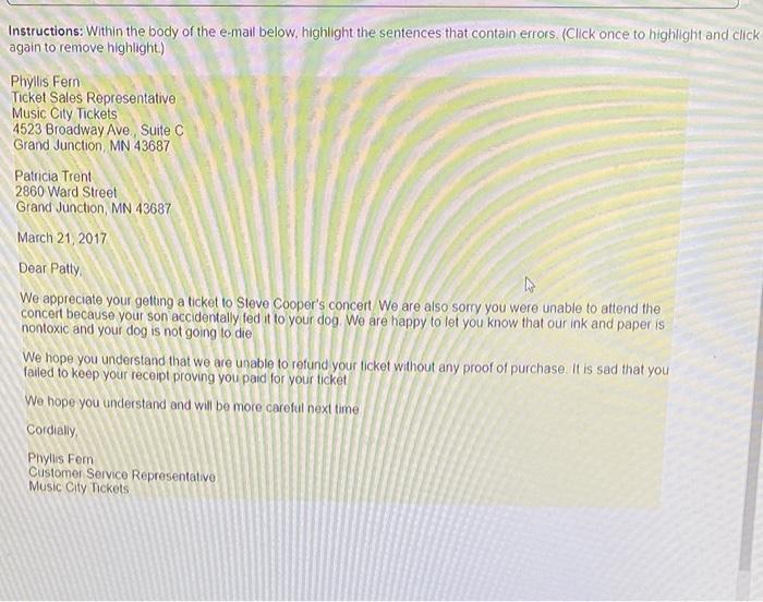 Required information Instructions: Within the