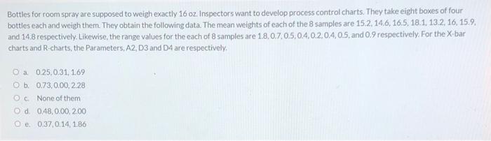 q6 Bottles for room spray are supposed to weigh
