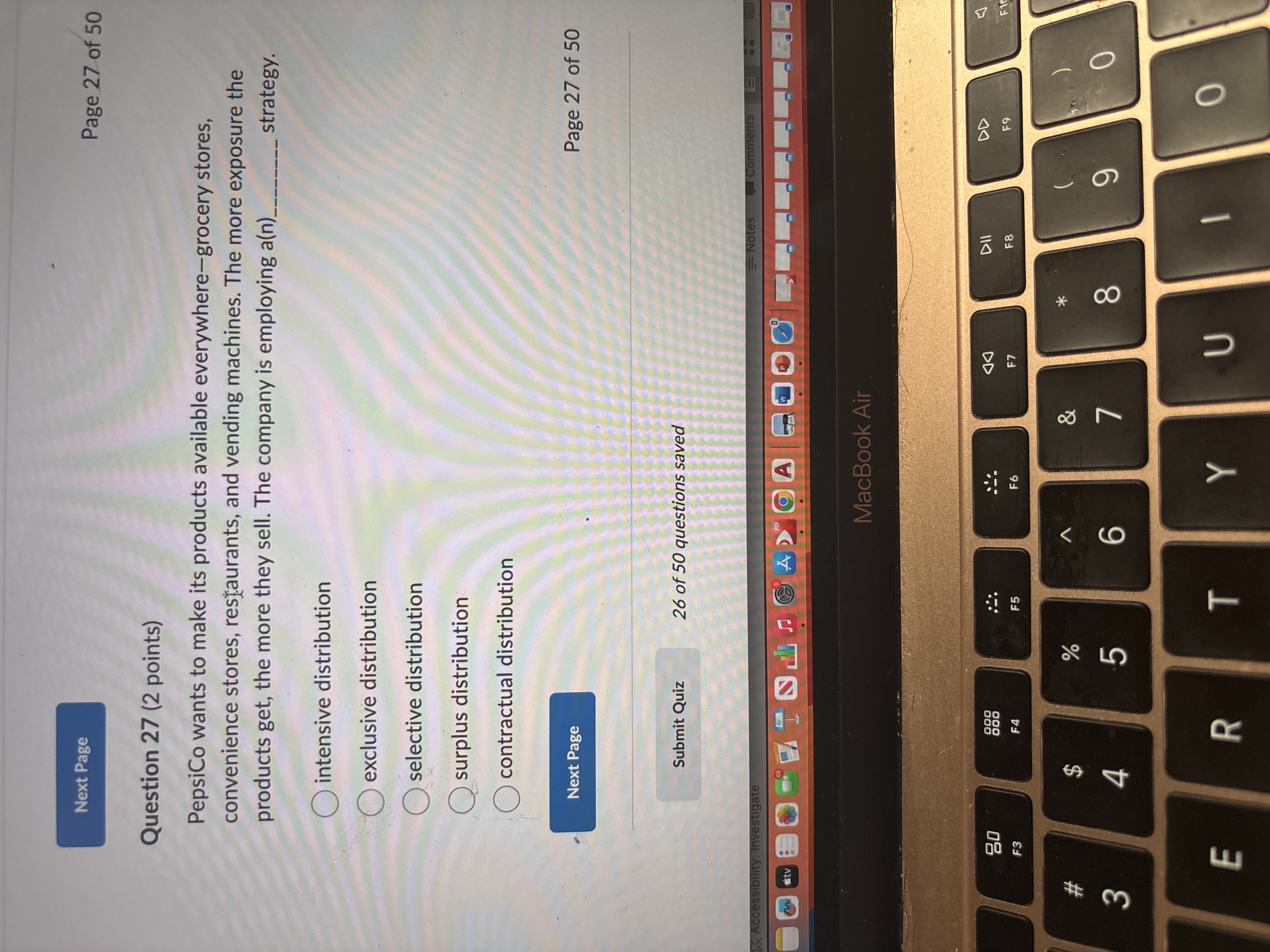 Question 2 7 ( 2 points ) PepsiCo wants to make