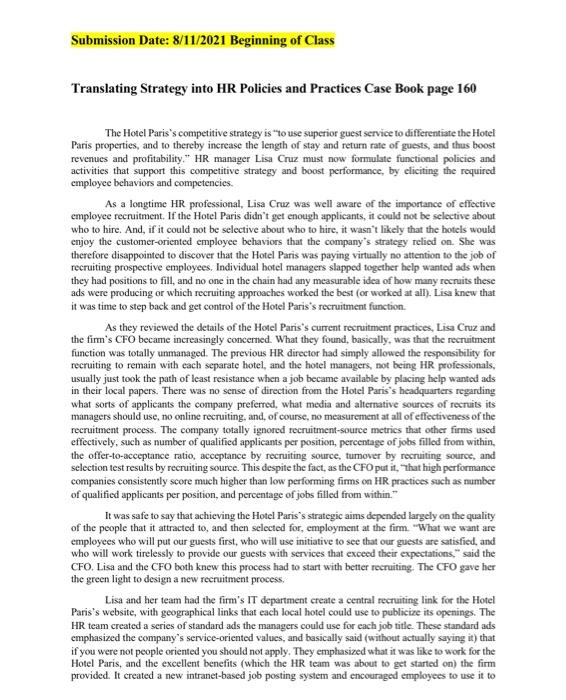 this is a case study for human resources