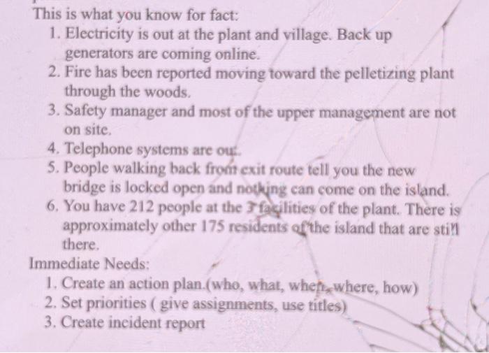 Island Paradise You are a department manager