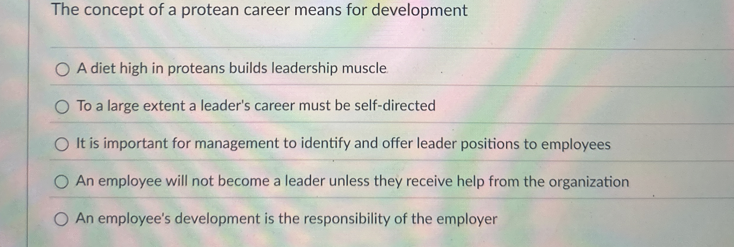 The concept of a protean career means for