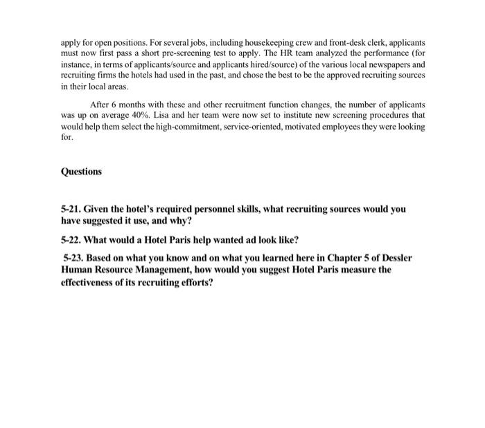 this is a case study for human resources