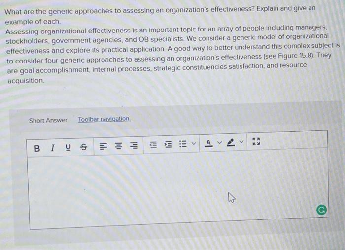 What are the generic approaches to assessing an