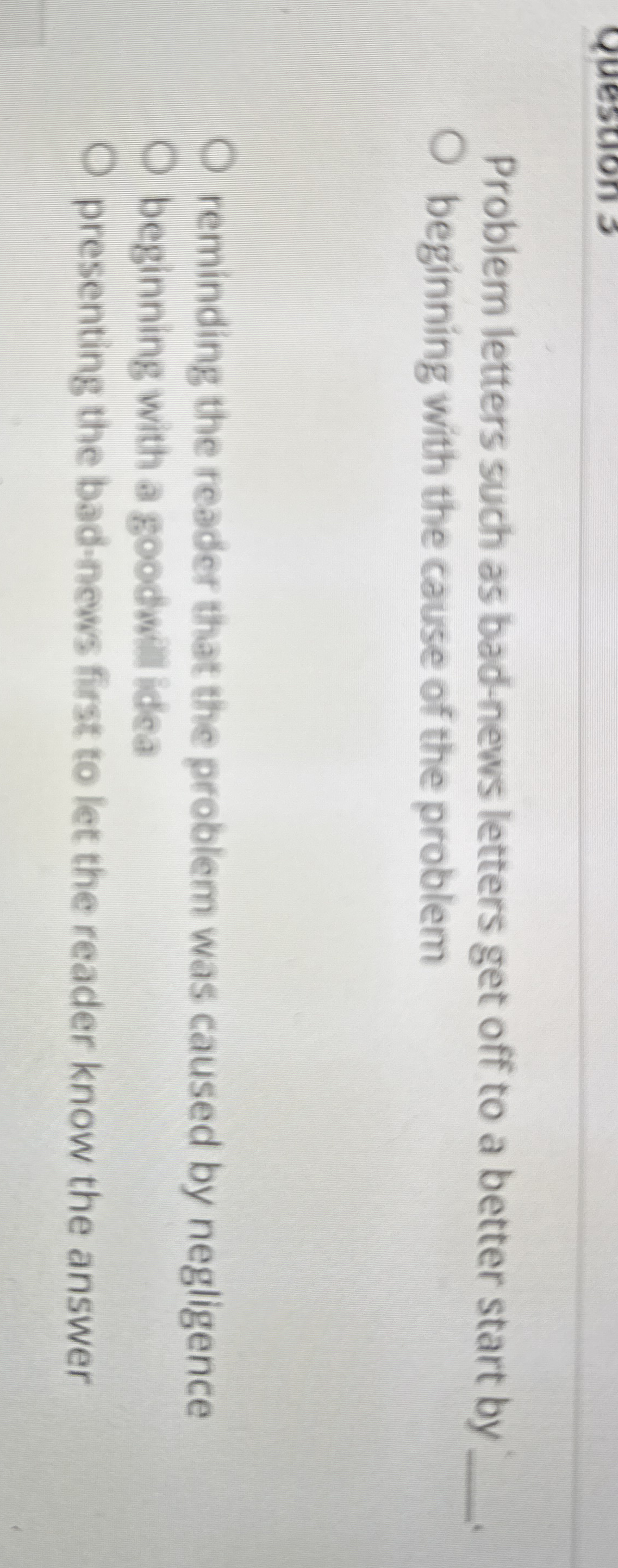 Problem letters such as bad - news letters get