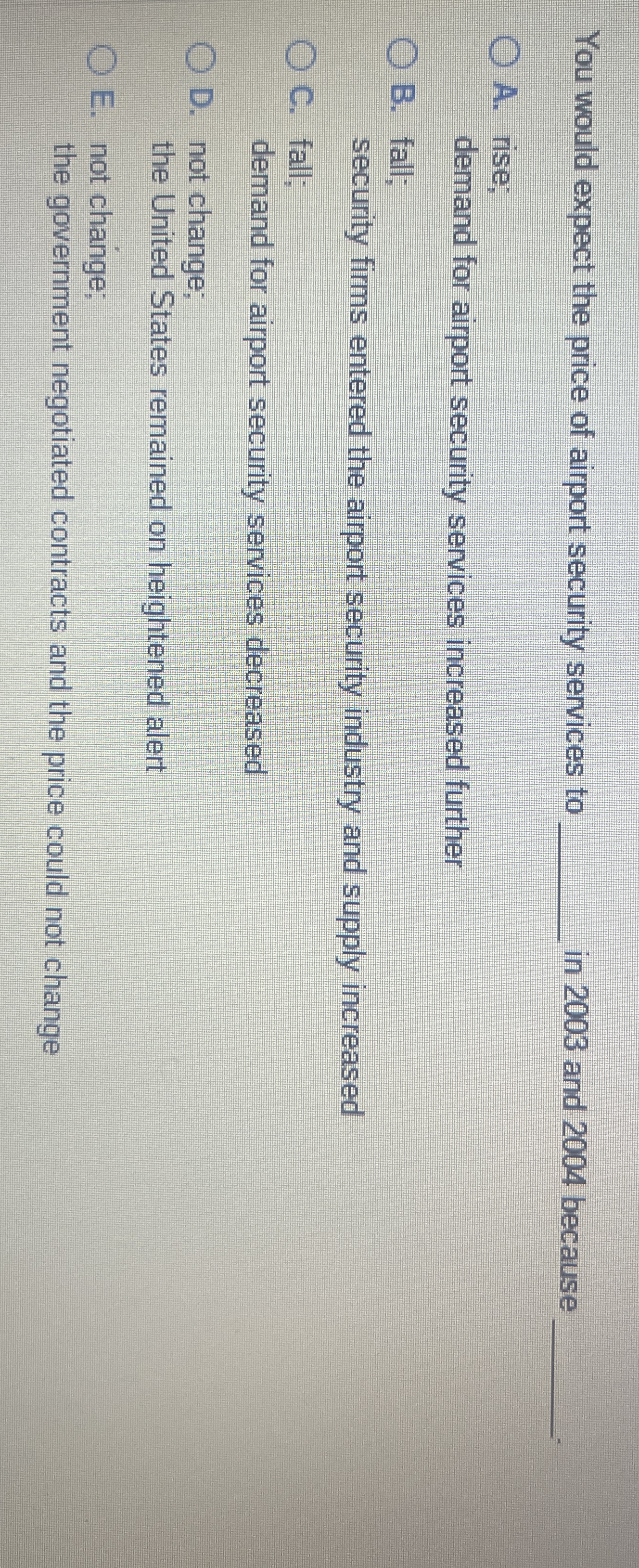 You would expect the price of airport security