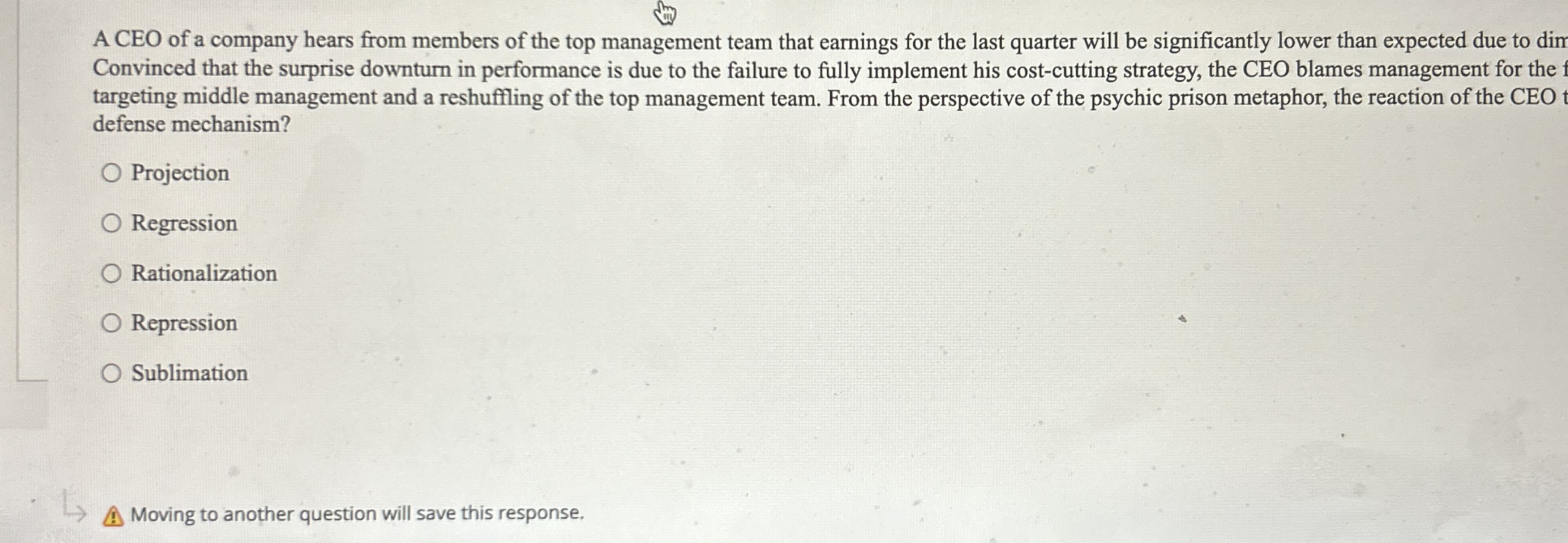 A CEO of a company hears from members of the top