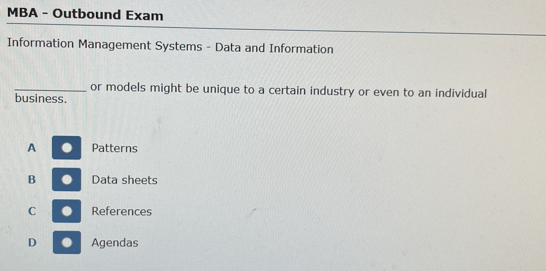 MBA - Outbound Exam Information Management