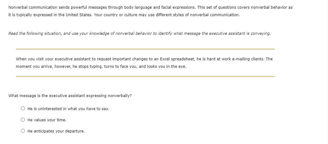 Nonverbal communication sends powerful messages