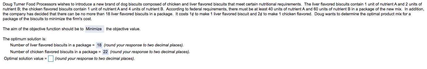 Doug Turner Food Processors wishes to introduce a