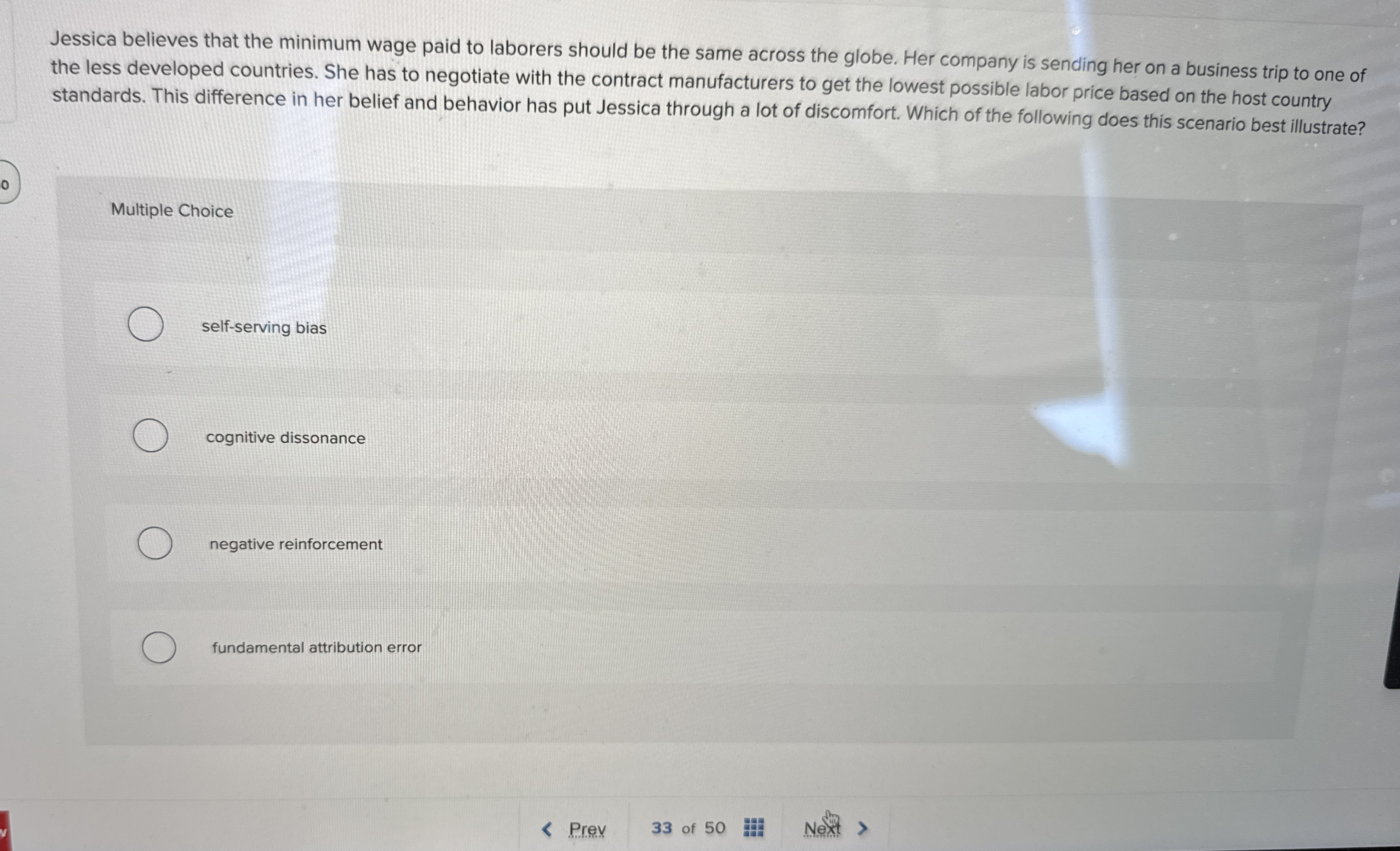 Jessica believes that the minimum wage paid to