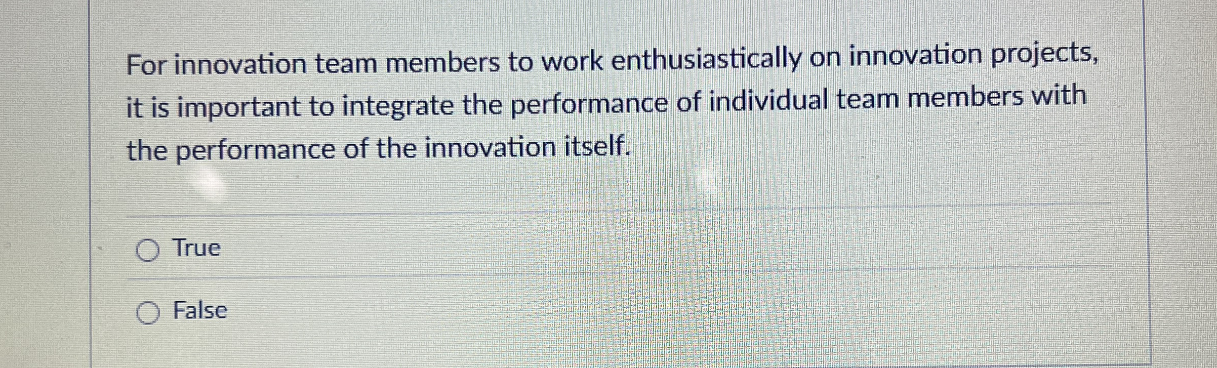 For innovation team members to work