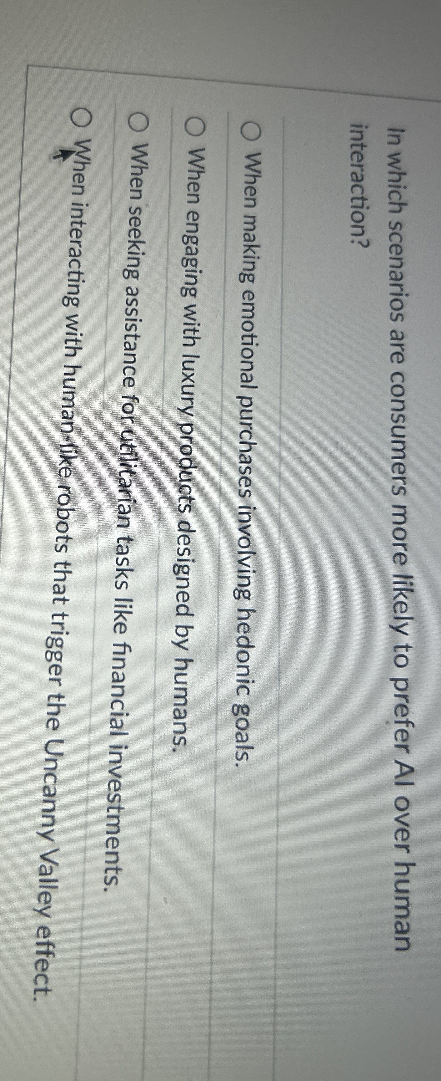 In which scenarios are consumers more likely to