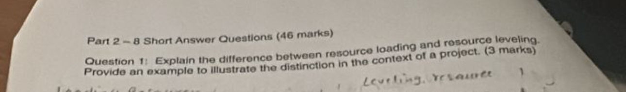 Part 2 - 8 Short Answer Questions ( 4 6 marks )