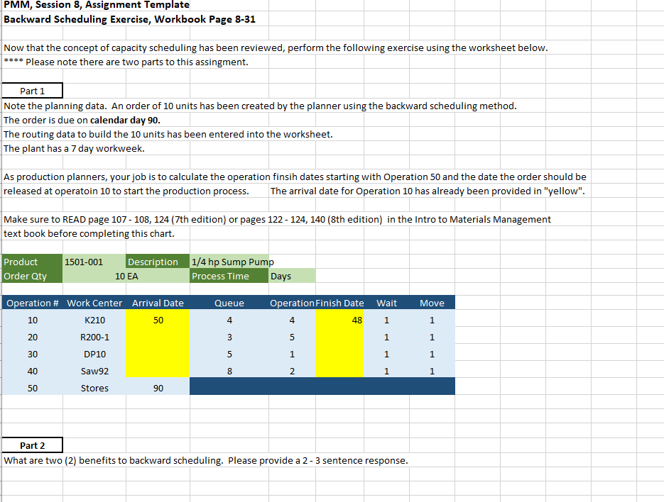 PMM, Session 8, Assignment Template Backward