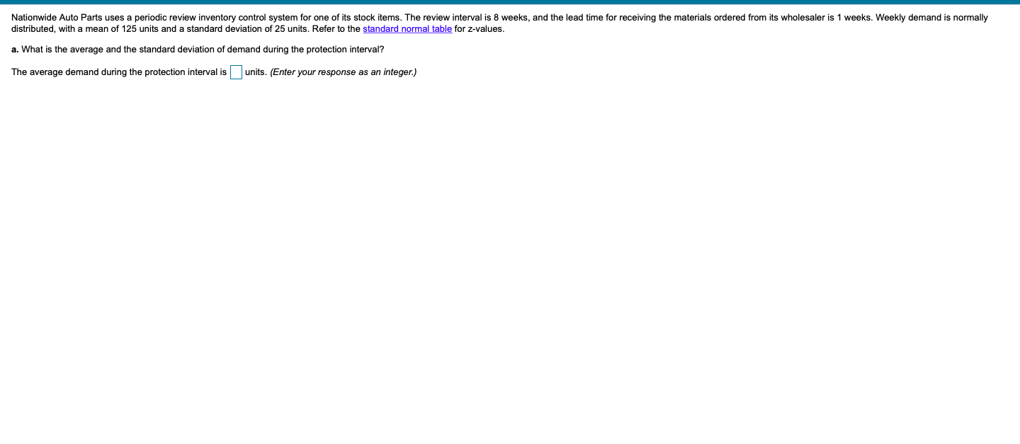 b. The target inventory level is: ________ units