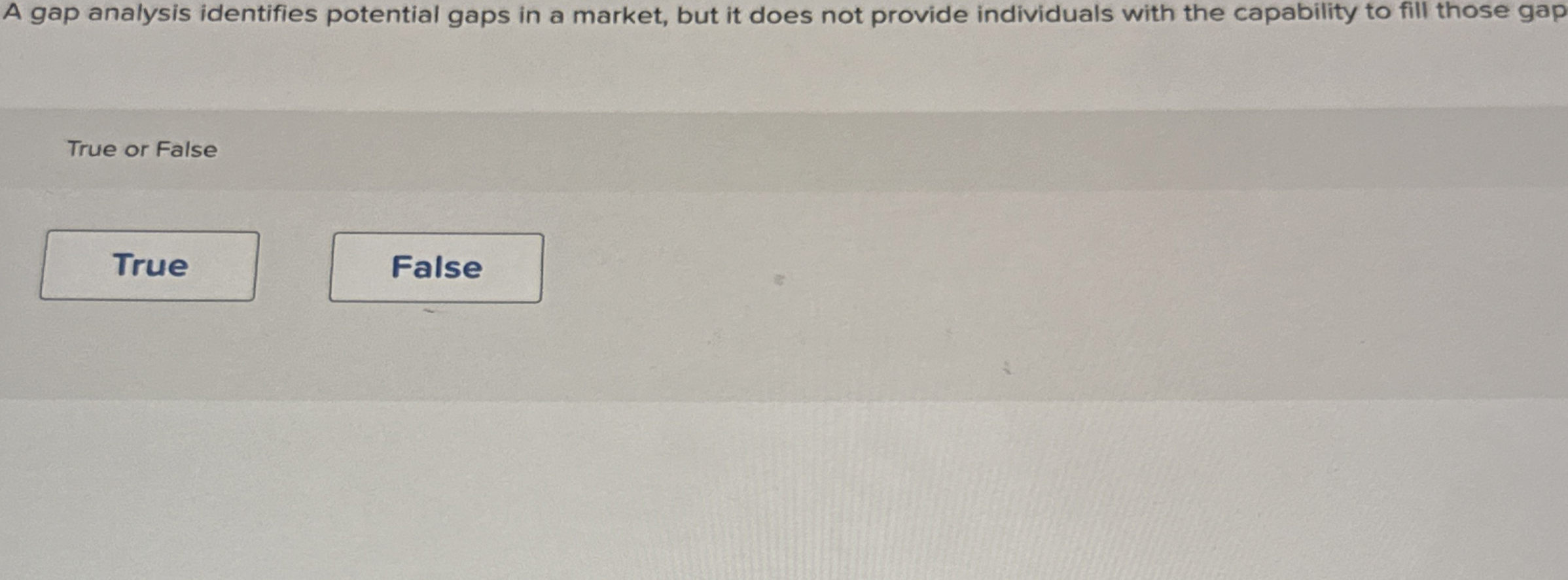A gap analysis identifies potential gaps in a